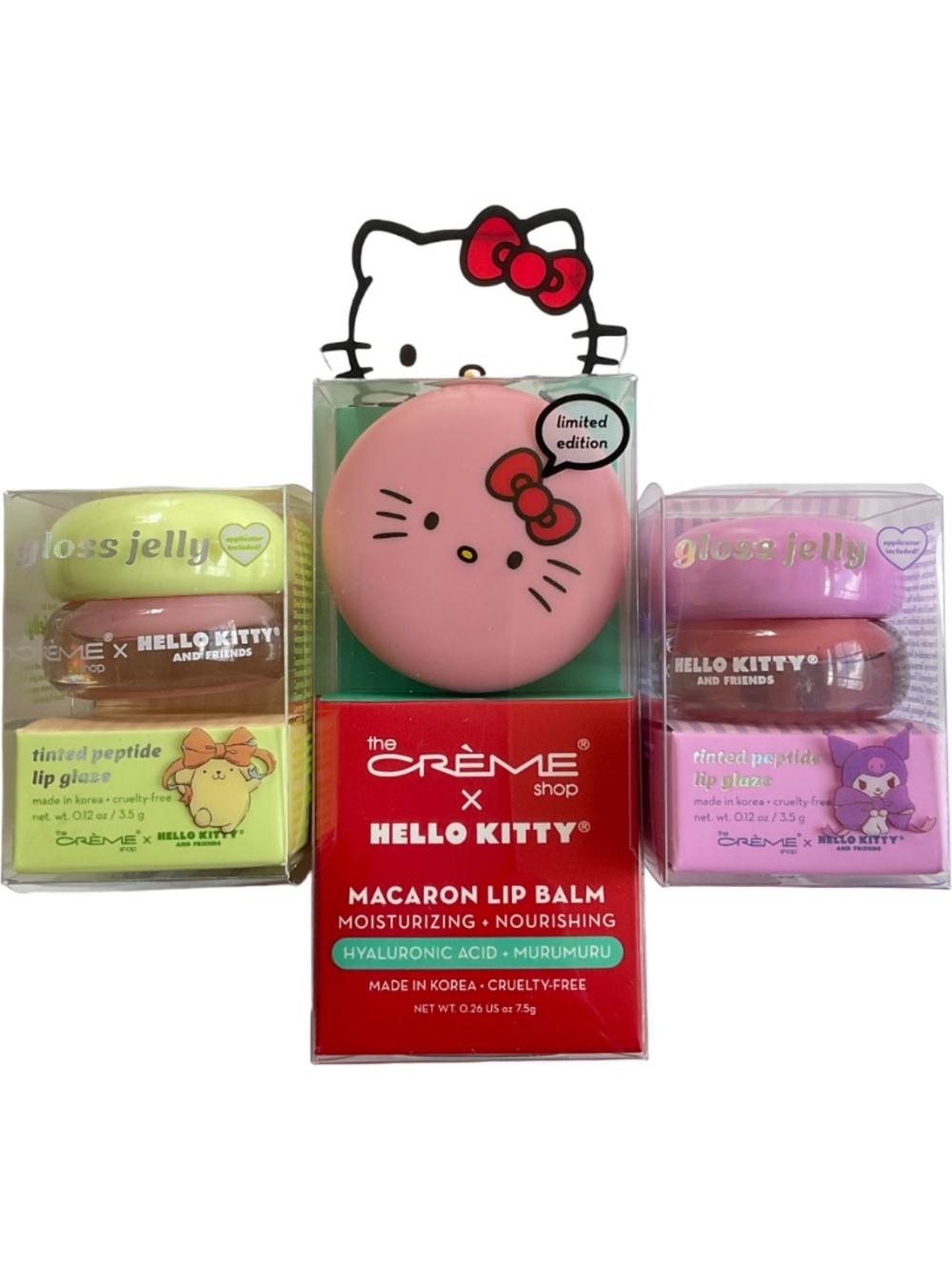 The Creme Shop Hello Kitty Macaron Lip Balm Set NEW